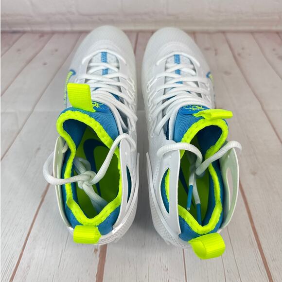 Nike Huarache 9 Elite LAX SE White Blue Lacrosse Cleats Mens Size 7 (FV6149-100) - Picture 7 of 10